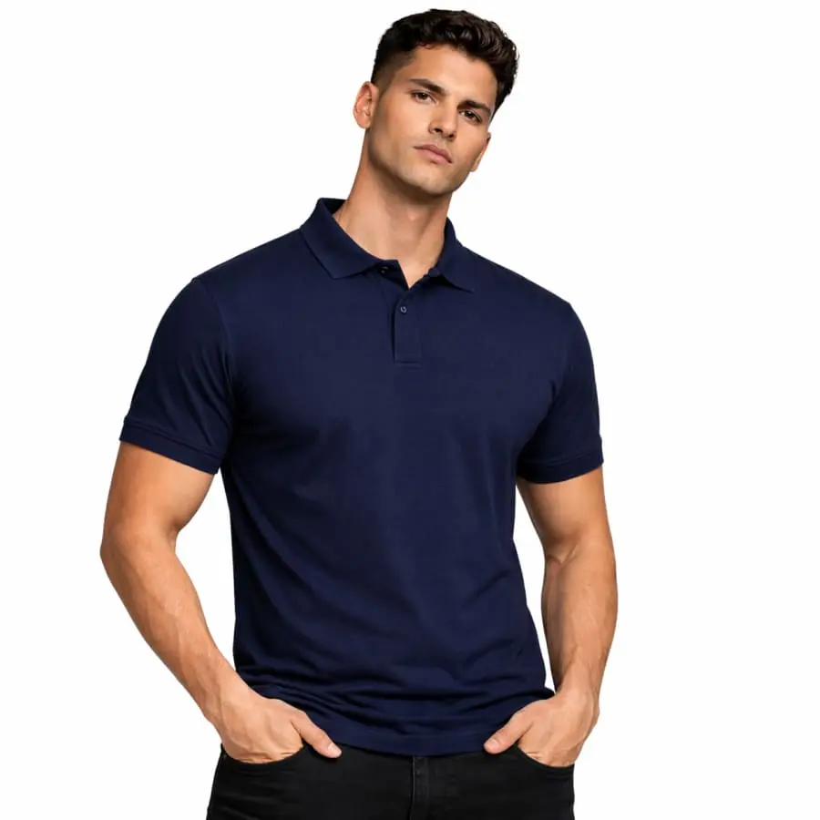 Men’s Polo T-Shirt | Pique Cotton | Premium Everyday Wear | Heymen’s in Navy Blue