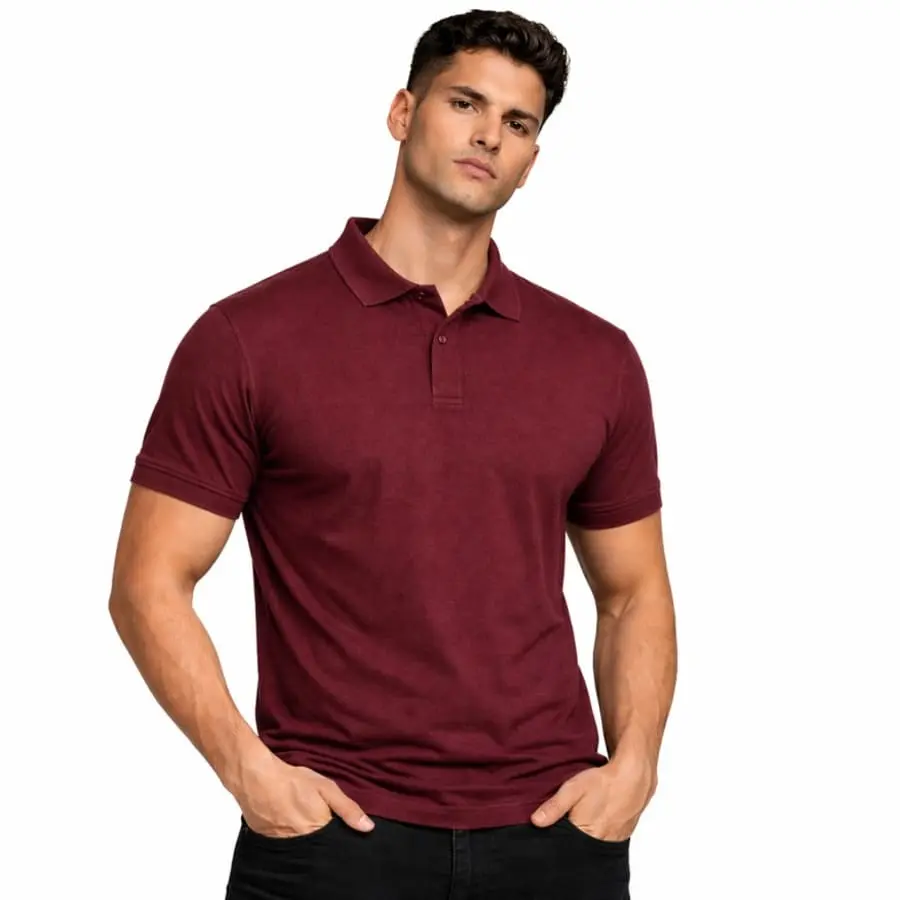 Men’s Polo T-Shirt | Pique Cotton | Premium Everyday Wear | Heymen’s in Maroon