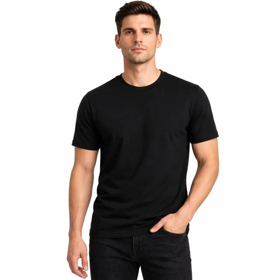 Men’s Round Neck T-Shirt | 100% Cotton | Premium Everyday Wear | Heymen’s in Black